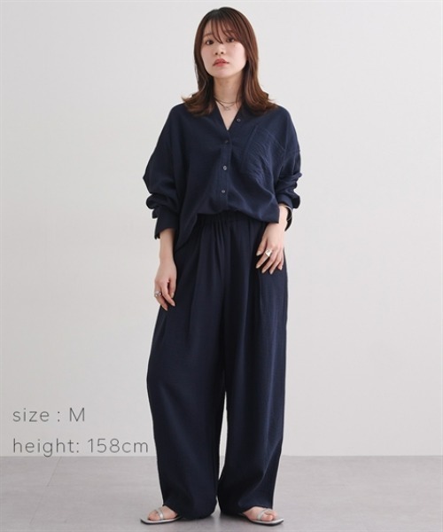 Maison INNESS(メゾンアイネス)の「ニュアンスエアリードビーコクーンパンツ(その他パンツ・レディース・ネイビー・5L/4L/3L/LL/L/M/S)」の19枚目の写真