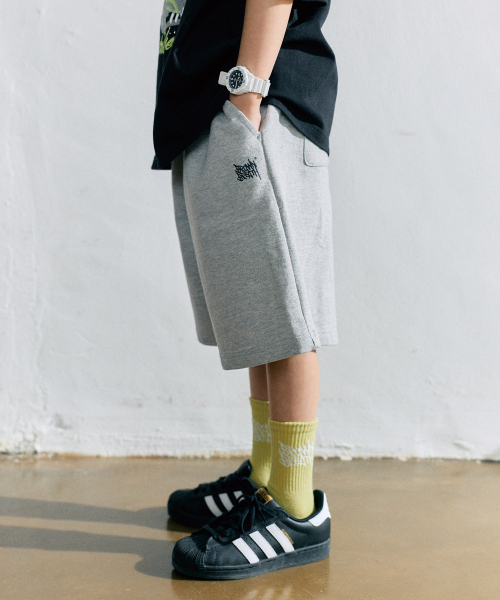 BROWNBREATH KIDS(ブラウンブレスキッズ)の「KIDS TAG COTTON SHORTS - M/GREY(その他パンツ・レディース・その他・110/120/130/140/150)」の1枚目の写真