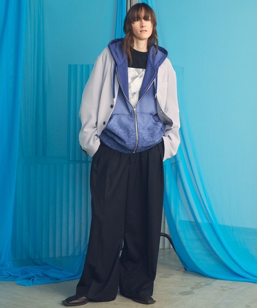 MAISON SPECIAL(メゾンスペシャル)の「《UNISEX》Wooly Mesh Relax-Over 2B Tailored Jacket/ウーリーメッシュリラックスオーバー2Bテーラードジャケット【MAISON SPECIAL/メゾンスペシャル】■セットアップ対応■(テーラードジャケット・メンズ・ラベンダー/チャコールグレー/ブラック・2/1/0)」の4枚目の写真