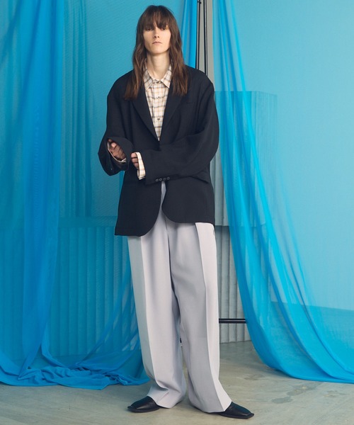 MAISON SPECIAL(メゾンスペシャル)の「《UNISEX》Wooly Mesh Relax-Over 2B Tailored Jacket/ウーリーメッシュリラックスオーバー2Bテーラードジャケット【MAISON SPECIAL/メゾンスペシャル】■セットアップ対応■(テーラードジャケット・メンズ・ラベンダー/チャコールグレー/ブラック・2/1/0)」の5枚目の写真