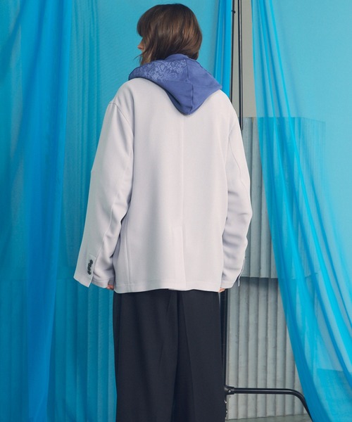MAISON SPECIAL(メゾンスペシャル)の「《UNISEX》Wooly Mesh Relax-Over 2B Tailored Jacket/ウーリーメッシュリラックスオーバー2Bテーラードジャケット【MAISON SPECIAL/メゾンスペシャル】■セットアップ対応■(テーラードジャケット・メンズ・ラベンダー/チャコールグレー/ブラック・2/1/0)」の9枚目の写真