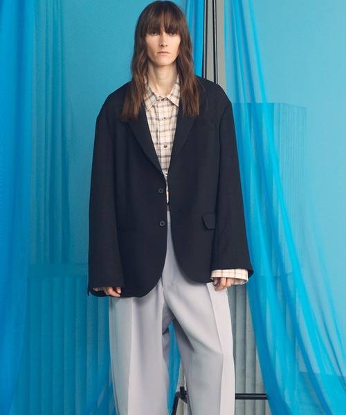MAISON SPECIAL(メゾンスペシャル)の「《UNISEX》Wooly Mesh Relax-Over 2B Tailored Jacket/ウーリーメッシュリラックスオーバー2Bテーラードジャケット【MAISON SPECIAL/メゾンスペシャル】■セットアップ対応■(テーラードジャケット・メンズ・ラベンダー/チャコールグレー/ブラック・2/1/0)」の10枚目の写真