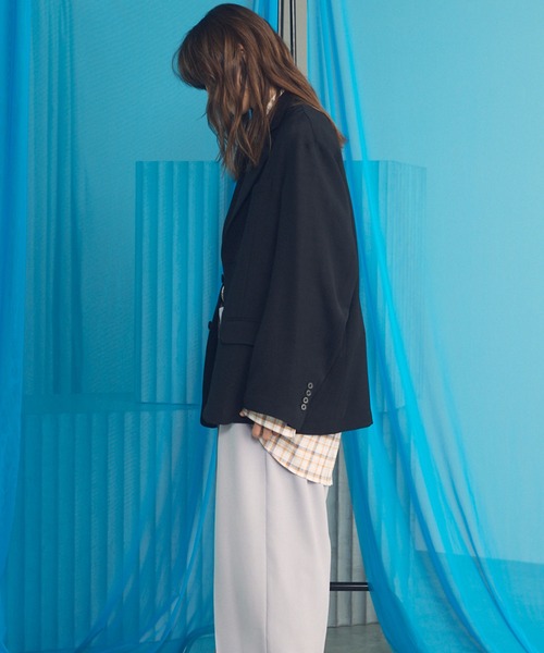 MAISON SPECIAL(メゾンスペシャル)の「《UNISEX》Wooly Mesh Relax-Over 2B Tailored Jacket/ウーリーメッシュリラックスオーバー2Bテーラードジャケット【MAISON SPECIAL/メゾンスペシャル】■セットアップ対応■(テーラードジャケット・メンズ・ラベンダー/チャコールグレー/ブラック・2/1/0)」の11枚目の写真