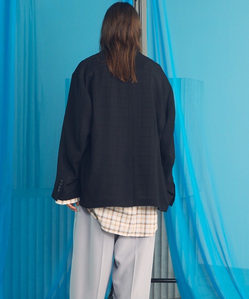 MAISON SPECIAL(メゾンスペシャル)の「《UNISEX》Wooly Mesh Relax-Over 2B Tailored Jacket/ウーリーメッシュリラックスオーバー2Bテーラードジャケット【MAISON SPECIAL/メゾンスペシャル】■セットアップ対応■(テーラードジャケット・メンズ・ラベンダー/チャコールグレー/ブラック・2/1/0)」の12枚目の写真