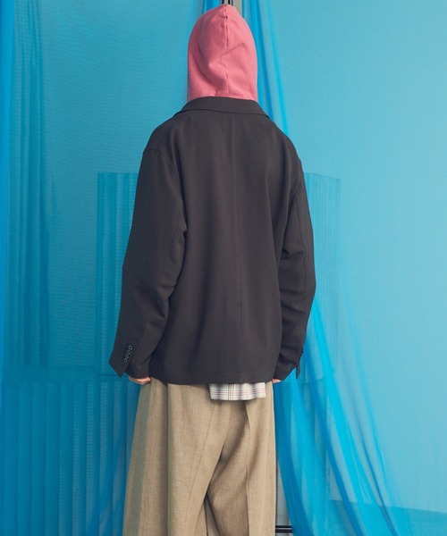 MAISON SPECIAL(メゾンスペシャル)の「《UNISEX》Wooly Mesh Relax-Over 2B Tailored Jacket/ウーリーメッシュリラックスオーバー2Bテーラードジャケット【MAISON SPECIAL/メゾンスペシャル】■セットアップ対応■(テーラードジャケット・メンズ・ラベンダー/チャコールグレー/ブラック・2/1/0)」の15枚目の写真