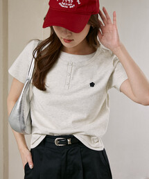 MARY QUANT | MARY QUANT × PUBLUX/マリークワント レイヤード風 コンパクト ヘンリーネック Tシャツ　限定展開(Tシャツ/カットソー)