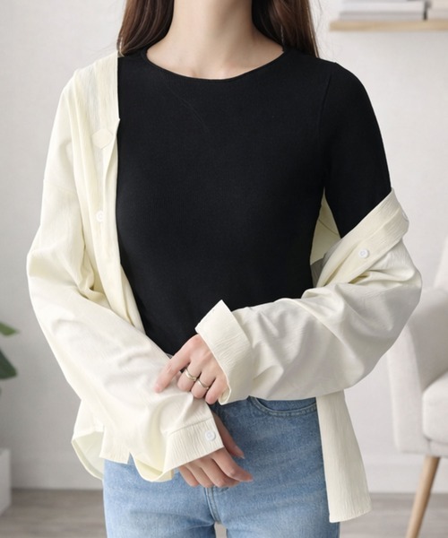 Amulet(アミュレット)の「軽い着心地で身体にフィット 着回しに便利 ベーシックソフトタッチカットソー(Tシャツ/カットソー・レディース・グレー/ブラック/ライトピンク/ベージュ/ホワイト/ピンク・FREE)」の20枚目の写真