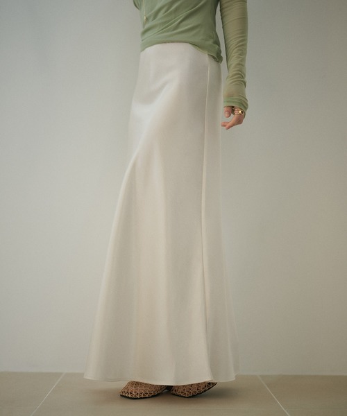 LAULEN（ローレン）の「satin narrow flare long skirt /サテンナローフレアロングスカート（スカート・レディース・アイボリー/ライトグリーン/ラベンダー・S/M）」の20枚目の写真
