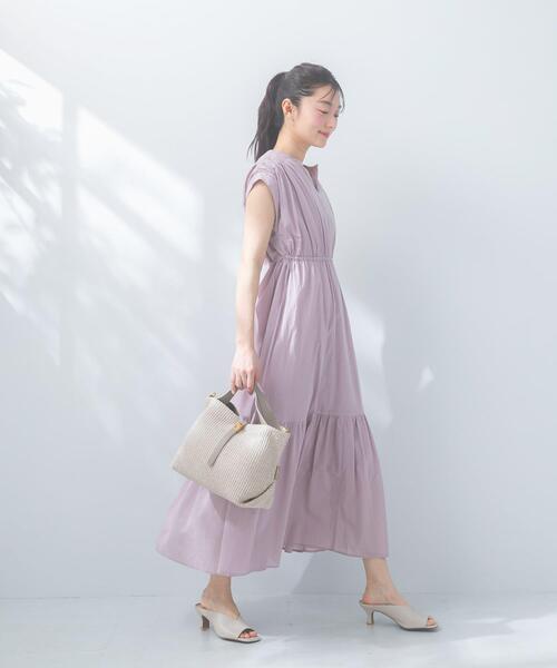 URBAN RESEARCH ROSSO WOMEN(アーバンリサーチ ロッソ)の「『WEB限定』コットンボイルワンピース(ワンピース・レディース・ラベンダー/ブルー/ブラック/ブラウン・38/36)」の4枚目の写真