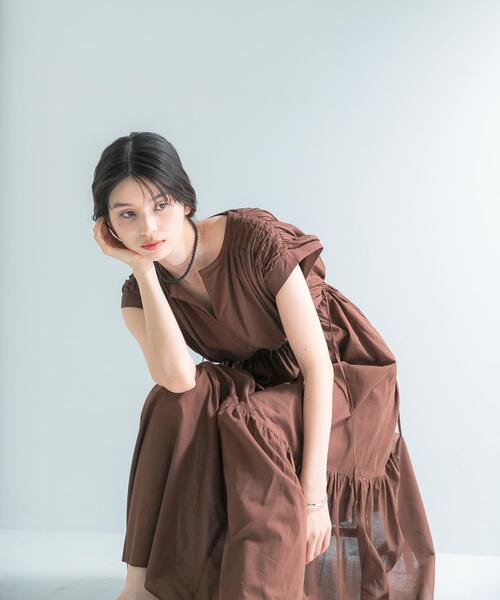 URBAN RESEARCH ROSSO WOMEN(アーバンリサーチ ロッソ)の「『WEB限定』コットンボイルワンピース(ワンピース・レディース・ラベンダー/ブルー/ブラック/ブラウン・38/36)」の1枚目の写真