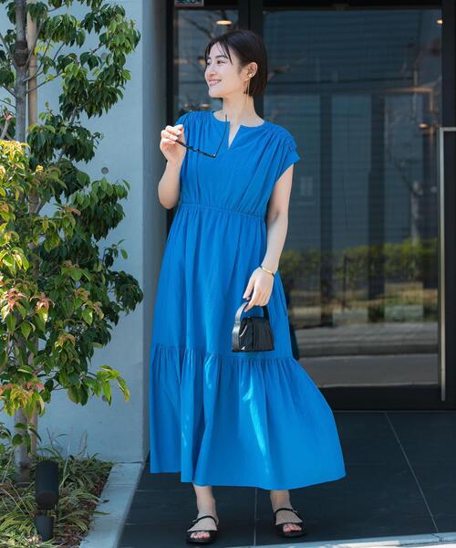URBAN RESEARCH ROSSO WOMEN(アーバンリサーチ ロッソ)の「『WEB限定』コットンボイルワンピース(ワンピース・レディース・ラベンダー/ブルー/ブラック/ブラウン・38/36)」の3枚目の写真