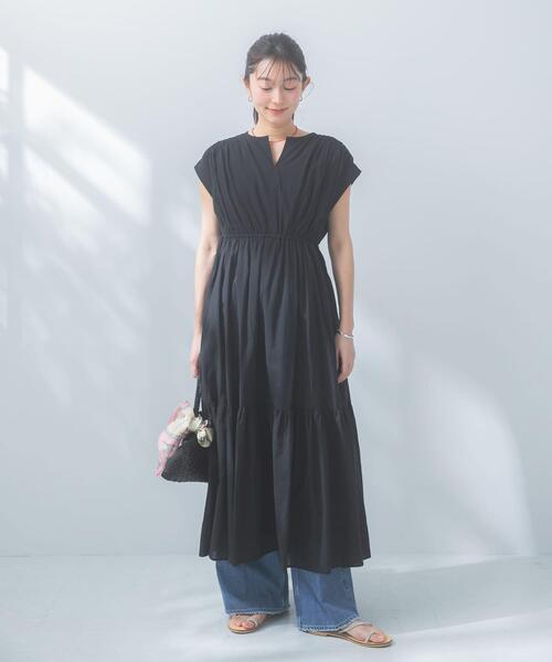 URBAN RESEARCH ROSSO WOMEN(アーバンリサーチ ロッソ)の「『WEB限定』コットンボイルワンピース(ワンピース・レディース・ラベンダー/ブルー/ブラック/ブラウン・38/36)」の5枚目の写真