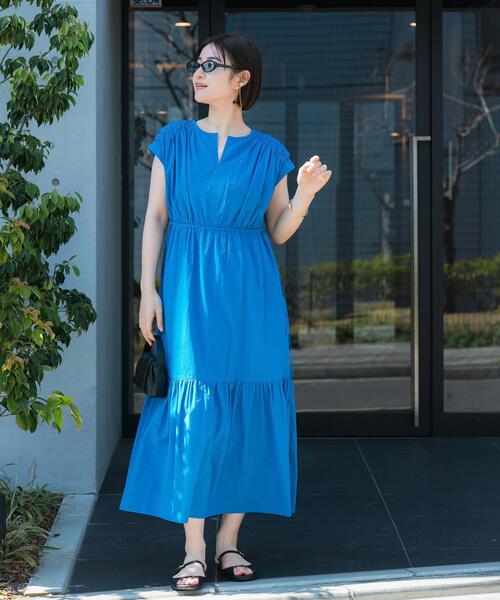 URBAN RESEARCH ROSSO WOMEN(アーバンリサーチ ロッソ)の「『WEB限定』コットンボイルワンピース(ワンピース・レディース・ラベンダー/ブルー/ブラック/ブラウン・38/36)」の14枚目の写真