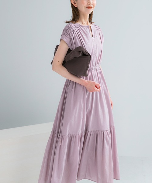 URBAN RESEARCH ROSSO WOMEN(アーバンリサーチ ロッソ)の「『WEB限定』コットンボイルワンピース(ワンピース・レディース・ラベンダー/ブルー/ブラック/ブラウン・38/36)」の4枚目の写真