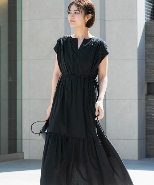 URBAN RESEARCH ROSSO WOMEN(アーバンリサーチ ロッソ)の「『WEB限定』コットンボイルワンピース(ワンピース・レディース・ラベンダー/ブルー/ブラック/ブラウン・38/36)」の2枚目の写真