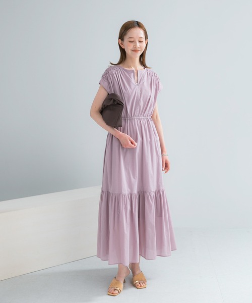 URBAN RESEARCH ROSSO WOMEN(アーバンリサーチ ロッソ)の「『WEB限定』コットンボイルワンピース(ワンピース・レディース・ラベンダー/ブルー/ブラック/ブラウン・38/36)」の19枚目の写真