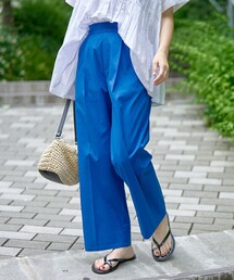【定番/接触冷感/UVカット/防しわ】【シリーズ累計販売数20万本突破】イージービューティーワイドパンツ(WEB限定サイズあり)