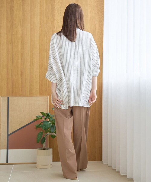 coen(コーエン)の「【定番/接触冷感/UVカット】イージービューティーワイドパンツ(WEB限定サイズあり)(スラックス・レディース・ターコイズブルー/ブラック/モカ/コバルトブルー・XS/S/M/L/XL)」の20枚目の写真