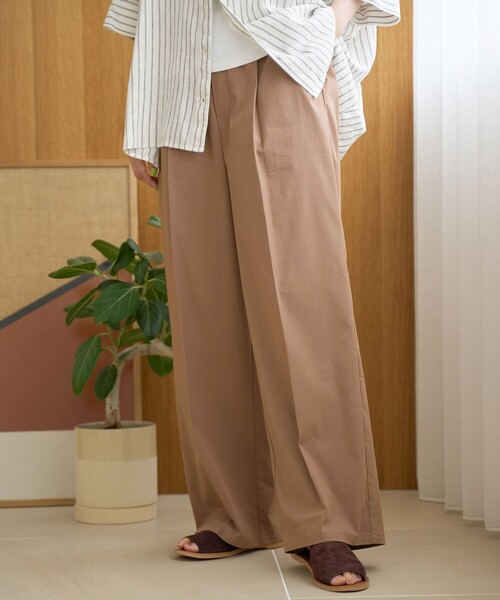 coen(コーエン)の「【定番/接触冷感/UVカット】イージービューティーワイドパンツ(WEB限定サイズあり)(スラックス・レディース・ターコイズブルー/ブラック/モカ/コバルトブルー・XS/S/M/L/XL)」の21枚目の写真