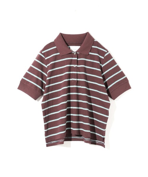 MIDIUMISOLID(ミディウミソリッド)の「MIDIUMISOLID for Ladies マルチボーダーポロシャツ(Tシャツ/カットソー・レディース・ワインレッド/キナリ・FREE)」の16枚目の写真