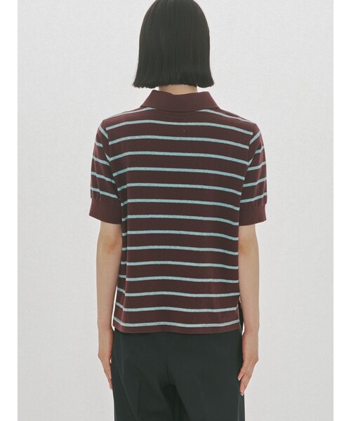 MIDIUMISOLID(ミディウミソリッド)の「MIDIUMISOLID for Ladies マルチボーダーポロシャツ(Tシャツ/カットソー・レディース・ワインレッド/キナリ・FREE)」の11枚目の写真