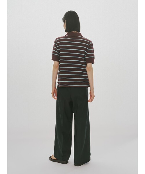 MIDIUMISOLID(ミディウミソリッド)の「MIDIUMISOLID for Ladies マルチボーダーポロシャツ(Tシャツ/カットソー・レディース・ワインレッド/キナリ・FREE)」の7枚目の写真