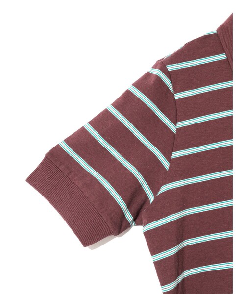 MIDIUMISOLID(ミディウミソリッド)の「MIDIUMISOLID for Ladies マルチボーダーポロシャツ(Tシャツ/カットソー・レディース・ワインレッド/キナリ・FREE)」の6枚目の写真