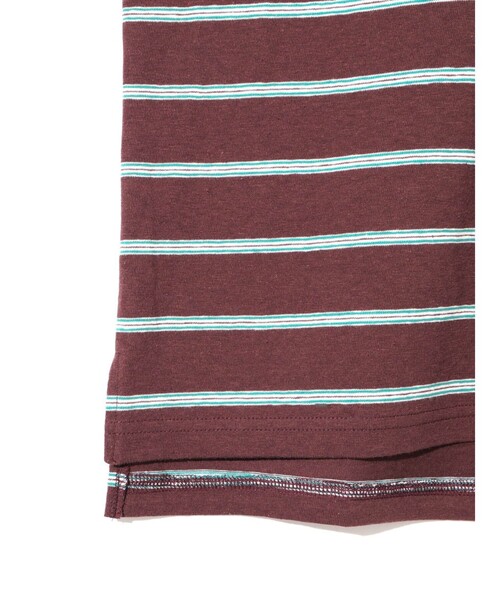 MIDIUMISOLID(ミディウミソリッド)の「MIDIUMISOLID for Ladies マルチボーダーポロシャツ(Tシャツ/カットソー・レディース・ワインレッド/キナリ・FREE)」の5枚目の写真