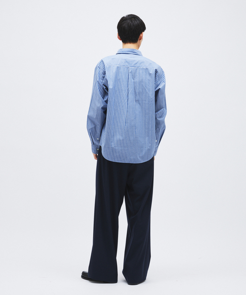 JOURNAL STANDARD(ジャーナルスタンダード)の「パターン ストライプ レギュラー カラー シャツ(シャツ/ブラウス・メンズ・オレンジ/ネイビー/ライトグレー/サックスブルー・LARGE/MEDIUM)」の8枚目の写真