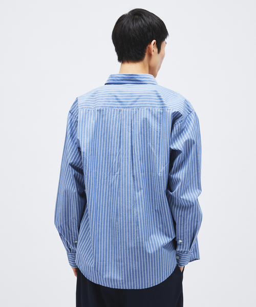 JOURNAL STANDARD(ジャーナルスタンダード)の「パターン ストライプ レギュラー カラー シャツ(シャツ/ブラウス・メンズ・オレンジ/ネイビー/ライトグレー/サックスブルー・LARGE/MEDIUM)」の11枚目の写真
