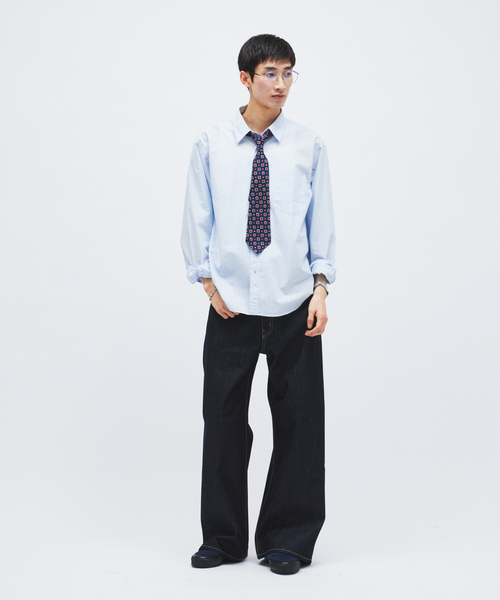 JOURNAL STANDARD(ジャーナルスタンダード)の「パターン ストライプ レギュラー カラー シャツ(シャツ/ブラウス・メンズ・オレンジ/ネイビー/ライトグレー/サックスブルー・LARGE/MEDIUM)」の12枚目の写真