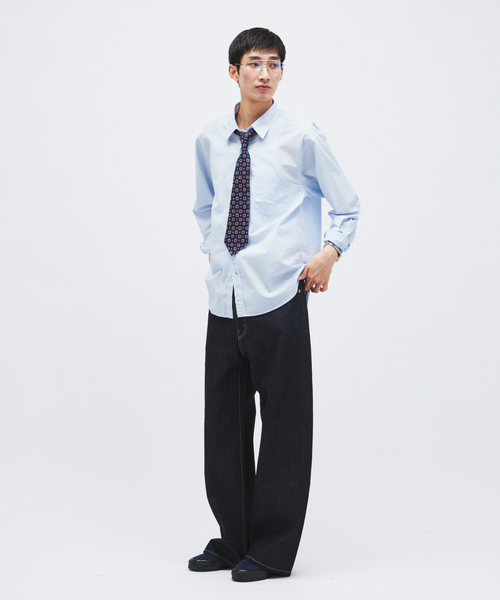 JOURNAL STANDARD(ジャーナルスタンダード)の「パターン ストライプ レギュラー カラー シャツ(シャツ/ブラウス・メンズ・オレンジ/ネイビー/ライトグレー/サックスブルー・LARGE/MEDIUM)」の13枚目の写真