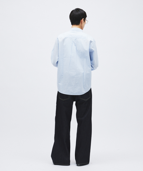 JOURNAL STANDARD(ジャーナルスタンダード)の「パターン ストライプ レギュラー カラー シャツ(シャツ/ブラウス・メンズ・オレンジ/ネイビー/ライトグレー/サックスブルー・LARGE/MEDIUM)」の14枚目の写真