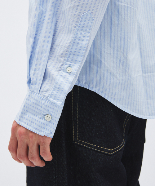 JOURNAL STANDARD(ジャーナルスタンダード)の「パターン ストライプ レギュラー カラー シャツ(シャツ/ブラウス・メンズ・オレンジ/ネイビー/ライトグレー/サックスブルー・LARGE/MEDIUM)」の19枚目の写真