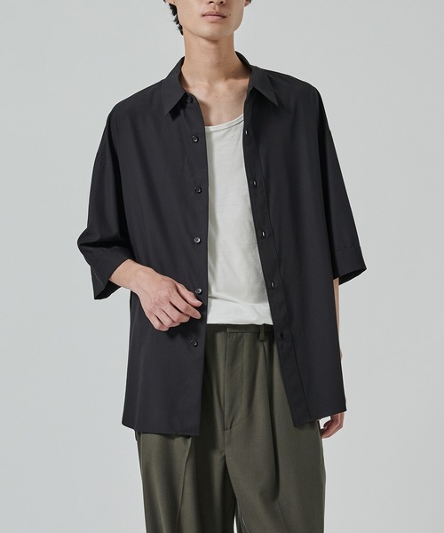 STUDIOUS(ステュディオス)の「【STUDIOUS】竹からできた素材 BAMBOO RAYON SHIRTS(シャツ/ブラウス・メンズ・ダークグレー/ブラック/ストライプ/ホワイト・2/1)」の10枚目の写真