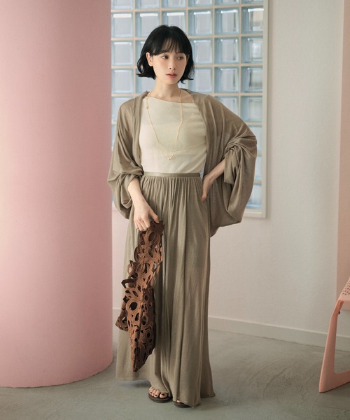 LAULEN（ローレン）の「drape dolman sleeve knit cardigan /ドレープドルマンスリーブニットカーディガン（カーディガン/ボレロ・レディース・ブラウン/オートミール/ベージュ/ブラック・FREE）」の12枚目の写真