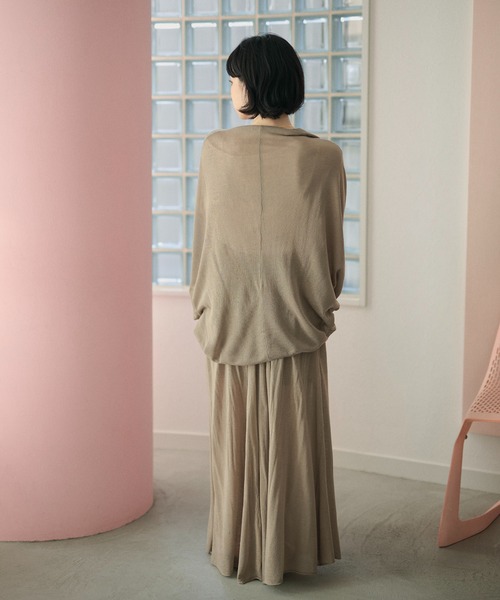 LAULEN（ローレン）の「drape dolman sleeve knit cardigan /ドレープドルマンスリーブニットカーディガン（カーディガン/ボレロ・レディース・ブラウン/オートミール/ベージュ/ブラック・FREE）」の16枚目の写真