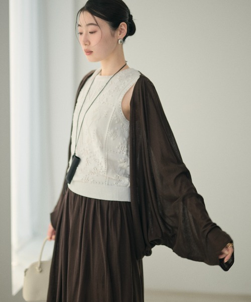 LAULEN（ローレン）の「drape dolman sleeve knit cardigan /ドレープドルマンスリーブニットカーディガン（カーディガン/ボレロ・レディース・ブラウン/オートミール/ベージュ/ブラック・FREE）」の21枚目の写真