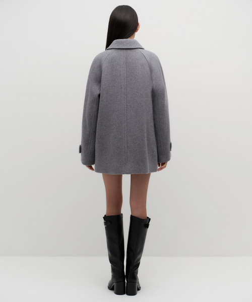 MUSINSA STANDARD WOMAN（ムシンサスタンダードウーマン）の「ウィメンズカシミヤブレンドハーフバルマカンコート[ミディアムグレー]（チェスターコート・レディース・その他・LARGE/X-SMALL/SMALL/MEDIUM）」の3枚目の写真