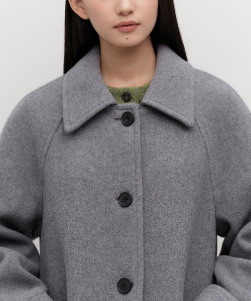 MUSINSA STANDARD WOMAN（ムシンサスタンダードウーマン）の「ウィメンズカシミヤブレンドハーフバルマカンコート[ミディアムグレー]（チェスターコート・レディース・その他・LARGE/X-SMALL/SMALL/MEDIUM）」の4枚目の写真