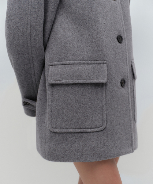 MUSINSA STANDARD WOMAN（ムシンサスタンダードウーマン）の「ウィメンズカシミヤブレンドハーフバルマカンコート[ミディアムグレー]（チェスターコート・レディース・その他・LARGE/X-SMALL/SMALL/MEDIUM）」の6枚目の写真