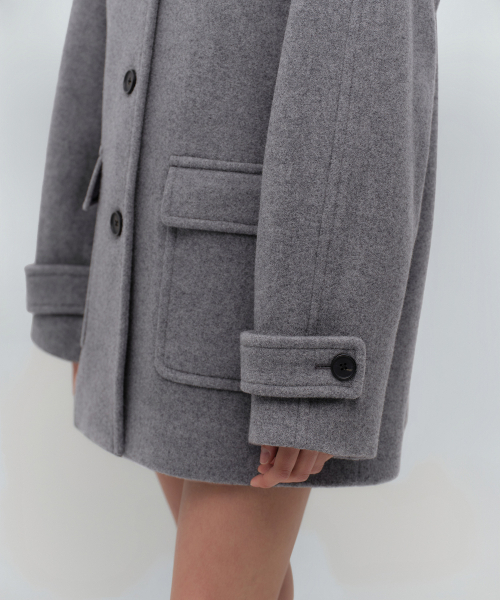 MUSINSA STANDARD WOMAN（ムシンサスタンダードウーマン）の「ウィメンズカシミヤブレンドハーフバルマカンコート[ミディアムグレー]（チェスターコート・レディース・その他・LARGE/X-SMALL/SMALL/MEDIUM）」の7枚目の写真