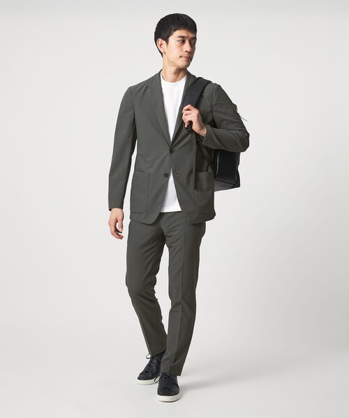 UNITED ARROWS(ユナイテッドアローズ)の「ライトサッカー ノープリーツ テーパードパンツ UA COZY ウォッシャブル 2WAYストレッチ(スラックス・メンズ・オリーブ/ネイビー・L/XL/M/S/XXL)」の5枚目の写真