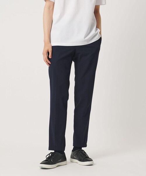 UNITED ARROWS(ユナイテッドアローズ)の「ライトサッカー ノープリーツ テーパードパンツ UA COZY ウォッシャブル 2WAYストレッチ(スラックス・メンズ・オリーブ/ネイビー・L/XL/M/S/XXL)」の2枚目の写真