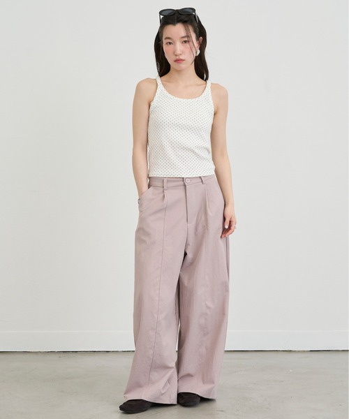 NUJOH（ヌゾ）の「Dot Sleeveless Tank Top / ドットスリーブレスタンクトップ（タンクトップ・レディース・ブラック/アイボリー/グレー・FREE）」の14枚目の写真