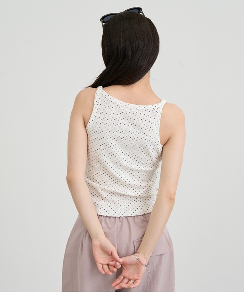 NUJOH（ヌゾ）の「Dot Sleeveless Tank Top / ドットスリーブレスタンクトップ（タンクトップ・レディース・ブラック/アイボリー/グレー・FREE）」の11枚目の写真