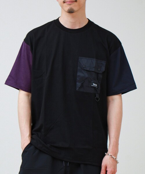 TAION(タイオン)の「【TAION / タイオン】MOUNTAION FRAP POCKET T-SH(Tシャツ/カットソー・メンズ・ホワイト/マルチ/ブラック・M/L/XL)」の1枚目の写真