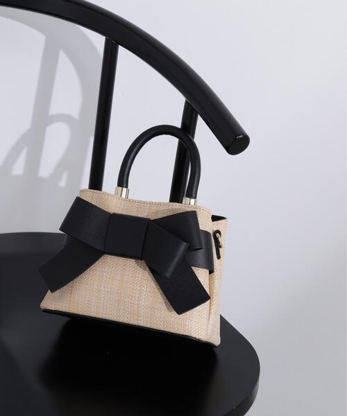 PROPORTION BODY DRESSING(プロポーションボディドレッシング)の「雑材フロントリボンバッグミニ / 1216181408(ショルダーバッグ・レディース・オフホワイト/ブラウン/ブラック・フリ-)」の8枚目の写真