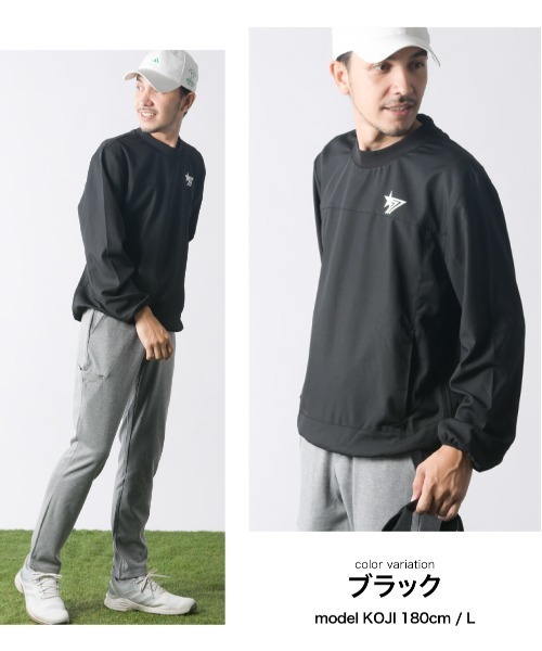 stella77golf（ステラセブンティーンセブンゴルフ）の「8WAY 撥水加工ｽﾄﾚｯﾁﾌﾟﾙｵｰﾊﾞｰ（Tシャツ/カットソー・メンズ・ネイビー/ブラック・LARGE/X-LARGE/XX-LARGE/MEDIUM）」の13枚目の写真