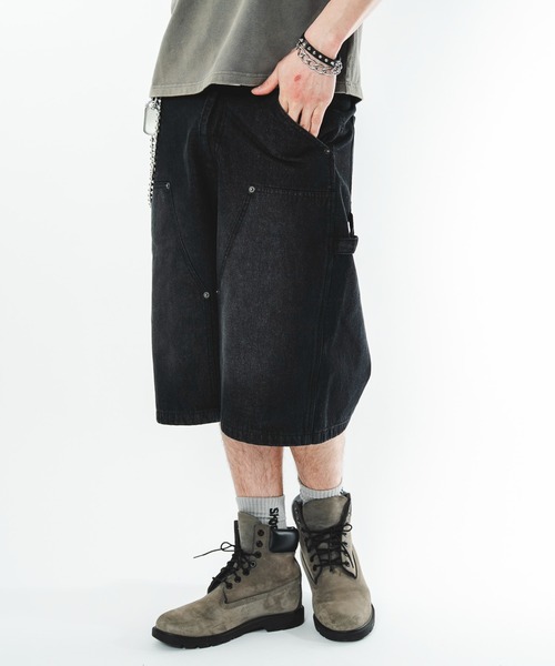 SHORT ROUND（ショートラウンド）の「SHORT ROUND/【26年春夏新作】ダブルニーデニムショーツ（デニムパンツ・メンズ・コバルトブルー/ブラック系3・LARGE/MEDIUM）」の17枚目の写真